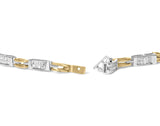 10K Two-Toned Gold 1.00 Cttw Invisible Set Princess Diamond Channel Link 7" Tennis Bracelet (H-I Color, SI1-SI2 Clarity)