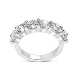 14K White Gold 3.0 Cttw Lab-Grown Diamond Shared Prong Set 6 Stone Band Ring (G-H Color, VS2-SI1 Clarity)