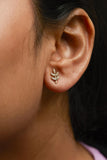 10K Yellow Gold 1/10 Cttw Diamond Accented Leaf and Branch Stud Earrings (H-I Color, I1-I2 Clarity)