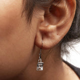 .925 Sterling Silver 3.0 Cttw Emerald Cut White Topaz Solitaire Dangle Earring - AAA Quality