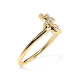 10K Yellow Gold 1/10 Cttw Diamond  Palm Tree Statement Ring (H-I Color, I1-I2 Clarity)