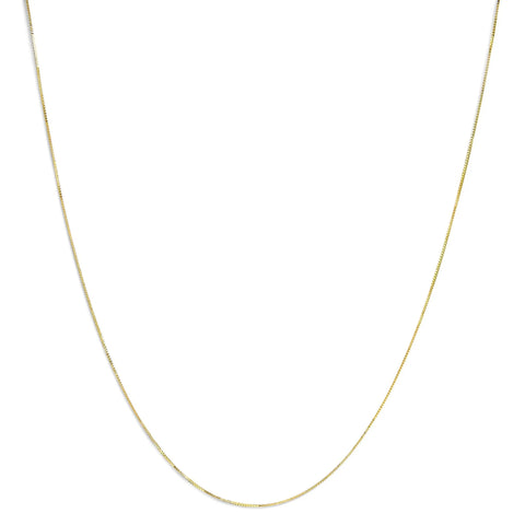 Unisex Solid 14K Gold 0.75mm Classic Box Chain Necklace