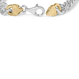 10K Yellow Gold Plated .925 Sterling Silver 1/5 Cttw Diamond Curb Chain Bracelet (J-K Color, I2-I3 Clarity) - 7.5 Inches