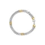 10K Yellow Gold Plated .925 Sterling Silver 1/5 Cttw Diamond Curb Chain Bracelet (J-K Color, I2-I3 Clarity) - 7.5 Inches