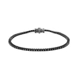 Black Rhodium Plated .925 Sterling Silver 5.00 Cttw Black Diamond Tennis Bracelet  (Black Color, I2-I3 Clarity) - 8.5 Inches