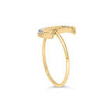 10K Yellow Gold 1/10 Cttw Diamond Crescent Moon Ring (I-J Color, I1-I2 Clarity)