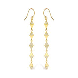 14K Yellow Gold 1/3 Cttw Diamond Studded Kite Drop and Dangle Earrings (H-I Color, SI2-I1 Clarity)