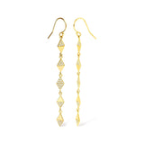 14K Yellow Gold 1/3 Cttw Diamond Studded Kite Drop and Dangle Earrings (H-I Color, SI2-I1 Clarity)