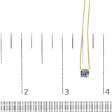 14k Yellow Gold 4/5 Cttw Natural Cushion Cut Blue Sapphire Solitaire Pendant Necklace - 15-16 Inches Adjustable