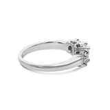 14K White Gold 1/2 Cttw Miracle Set Round Lab Grown Diamond Three Stone Illusion Plate Ring (F-G Color, VS1-VS2 Clarity)