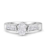 14K White Gold 5/8 Cttw Pie Cut Diamond Oval Shape Solitaire Ring (H-I Color, VS1-VS2 Clarity)