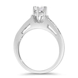 14K White Gold 5/8 Cttw Pie Cut Diamond Oval Shape Solitaire Ring (H-I Color, VS1-VS2 Clarity)