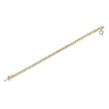 10K Yellow Gold over .925 Sterling Silver 2.0 Cttw Diamond Heart Charm 7" Link Bracelet (I-J Color, I3 Clarity)