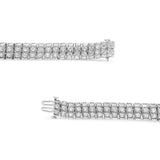 .925 Sterling Silver 4.0 Cttw Diamond Double Row Tennis Bracelet (I-J Color, I1-I2 Clarity) - 7.5" Inches