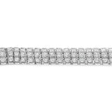 .925 Sterling Silver 4.0 Cttw Diamond Double Row Tennis Bracelet (I-J Color, I1-I2 Clarity) - 7.5" Inches