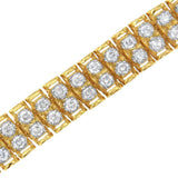 2 Micron 14KT Gold Plated Sterling Silver Diamond Tennis Link Bracelet (4 cttw, J-K Color, I1-I2 Clarity)