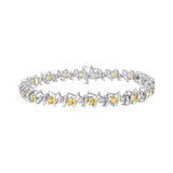 .925 Sterling Silver Lab-Grown Birthstone and 1/6 Cttw Round Diamond Tennis Bracelet (H-I Color, I1-I2 Clarity) - Pack Of: 1