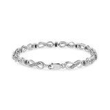 .925 Sterling Silver 1/6 Cttw Diamond Accent Infinity Link Bracelet (I-J Color, I3 Promo Clarity) - 7"