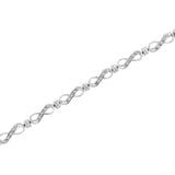 .925 Sterling Silver 1/6 Cttw Diamond Accent Infinity Link Bracelet (I-J Color, I3 Promo Clarity) - 7"