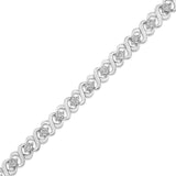 .925 Sterling Silver 1/6 Cttw Miracle Set Diamond Infinity Link and Station Tennis Bracelet (I-J Color, I3 Clarity) - 7.25 " Inches