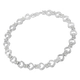 Sterling Silver Diamond Heart Link Bracelet (1/4 cttw, I-J Color, I3 Clarity)