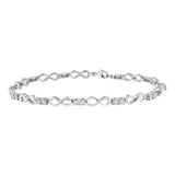 .925 Sterling Silver 1/4 cttw Miracle Set Diamond Infinity Link Bracelet (I-J Color, I3-Promo Clarity) - 7.25"