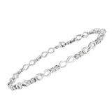 .925 Sterling Silver 1/4 cttw Miracle Set Diamond Infinity Link Bracelet (I-J Color, I3-Promo Clarity) - 7.25"