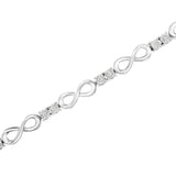 .925 Sterling Silver 1/4 cttw Miracle Set Diamond Infinity Link Bracelet (I-J Color, I3-Promo Clarity) - 7.25"