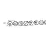 .925 Sterling Silver 1/2 Cttw Diamond Nested Circle Miracle Set Open Wheel 7" Fashion Link Bracelet (I-J Color, I3 Clarity)