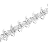 .925 Sterling Silver 1 cttw Prong-Set Diamond Link Bracelet (I-J, I1-I2) - 7.25"