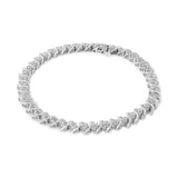 .925 Sterling Silver 1.0 Cttw Round Miracle-Set Diamond 7" Tennis Bracelet (I-J Color, I3 Clarity)