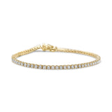 14K Yellow Gold Plated .925 Sterling Silver 3 cttw Diamond Tennis Bracelet - Size 7.25"