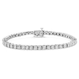 .925 Sterling Silver Lab Grown Diamond Illusion-Set Miracle Plate Tennis Bracelet - 7.25" Inches - Pack Of: 1