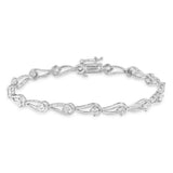 Sterling Silver Rose Cut Diamond Fashion Tennis Bracelet (0.5 cttw, I-J Color, I2-I3 Clarity)