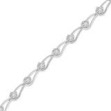 Sterling Silver Rose Cut Diamond Fashion Tennis Bracelet (0.5 cttw, I-J Color, I2-I3 Clarity)