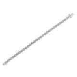 .925 Sterling Silver 1-1/3 Cttw Diamond 7" Open Circle Wheel Link Tennis Bracelet (I-J Color, I2-I3 Clarity)