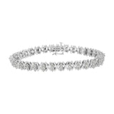 .925 Sterling Silver 1.0 Cttw Diamond Miracle-Set X-Link 7" Tennis Bracelet (I-J Color, I3 Clarity)