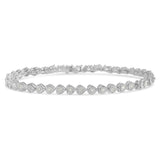 Sterling Silver Diamond Heart Tennis Link Bracelet (1/4 cttw, I-J Color, I3 Clarity)