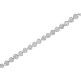 Sterling Silver Diamond Heart Tennis Link Bracelet (1/4 cttw, I-J Color, I3 Clarity)