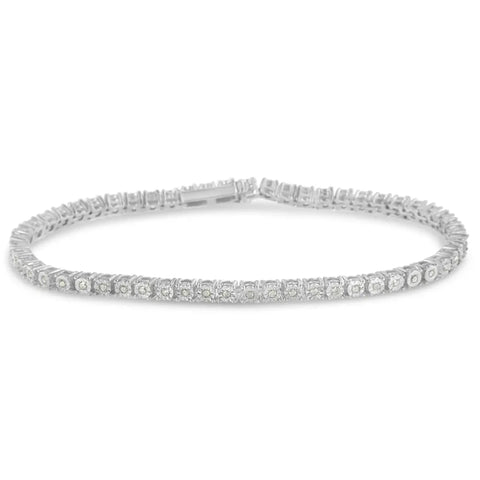 .925 Sterling Silver 1/2 cttw Miracle Set Diamond Classic Tennis Bracelet (I-J Color, I3 Clarity) -7