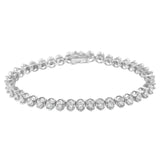 .925 Sterling Silver 1.0 Cttw Diamond Miracle-Set 7" Link Bracelet (I-J Color, I3 Clarity)