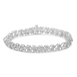 Sterling Silver rose-cut Diamond X-Link Bracelet (1 cttw, I-J Color, I2-I3 Clarity)