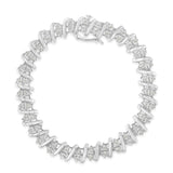 Sterling Silver 1ct TDW Rose-cut Double Diamond S-Link Bracelet ( I-J, I3-Promo)