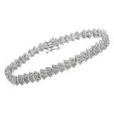 .925 Sterling Silver 1.0 cttw Diamond "Arrow" Shape Tennis Link Bracelet (I-J Color, I3 Clarity) -7.25"