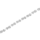 .925 Sterling Silver 1/10 Cttw Round Diamond "S" Link Miracle Plate Tennis Bracelet (I-J Color, I3 Clarity) - 7-1/4"