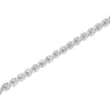 .925 Sterling Silver 1/2 Cttw Diamond Criss-Cross Miracle-Set 7" Link Bracelet (I-J Color, I2-I3 Clarity)