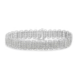 .925 Sterling-Silver 2.0 Cttw Miracle Set Diamond 3 Row S Curve Line Tennis Bracelet (I-J Color, I3 Clarity) -7.25"