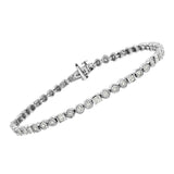 .925 Sterling Silver 1.0 Cttw Alternating Channel Set Baguette and Miracle Set Round Diamond Link Bracelet (I-J Color, I3 Clarity) - 7.25"