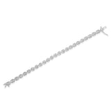 .925 Sterling Silver 1/10 cttw Miracle-Set Round-Cut Diamond "X" Link Tennis Bracelet (I-J color, I2-I3 clarity) - 7.25"