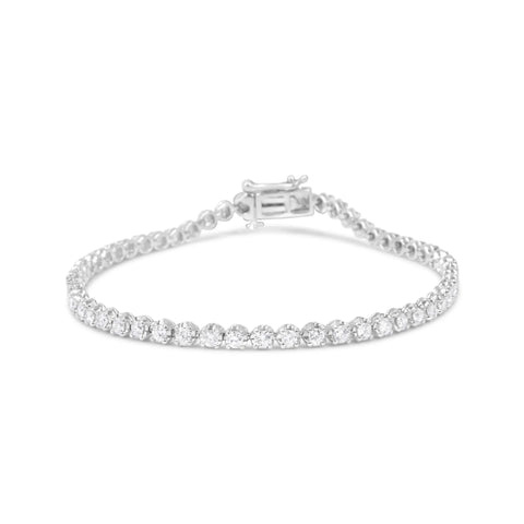 .925 Sterling Silver 2.00 Cttw Round-Cut Diamond Tennis Link Bracelet (I-J Color, I1-I2 Clarity) - 7.25